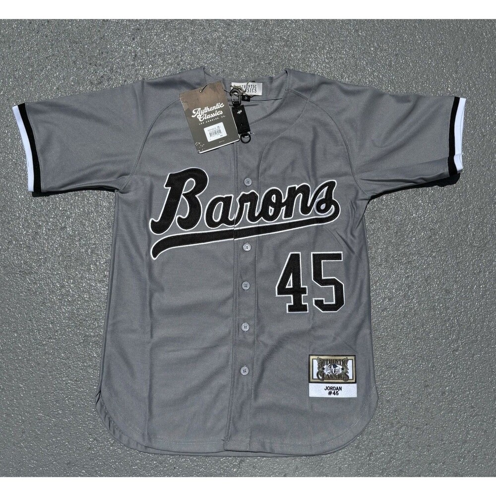 Men’s Birmingham Barons Baseball Jersey Michael Jordan Headgear Classics Small